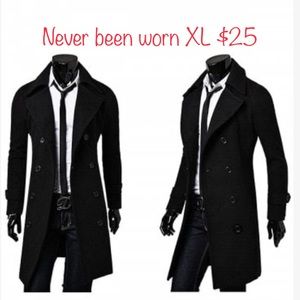 Men’s Black Pea Coat XL